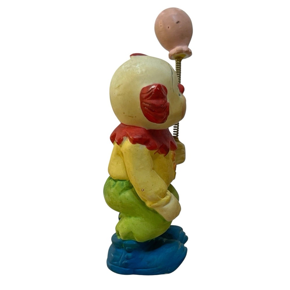 Vintage Hand Painter Porcelain Clown with Balloon on Spring Figurine Korea - Picture 4 of 9